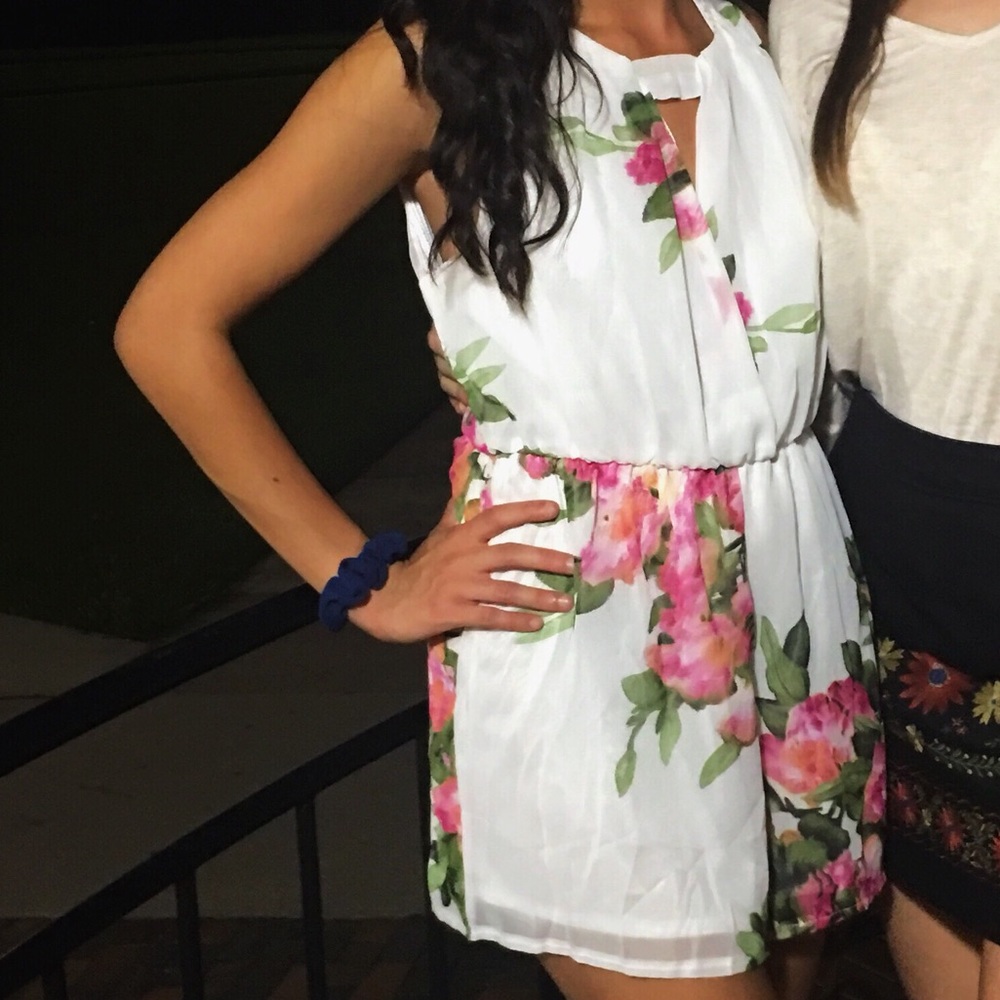 White Floral Romper